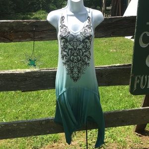 Pretty Ombré Embellished Tank Dress
